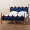 Baxton Studio Calgary Retro-Modern Royal Blue Velvet Fabric and Walnut Brown Wood Queen Size Platform Bed 245-13442-ZORO - alternate 9